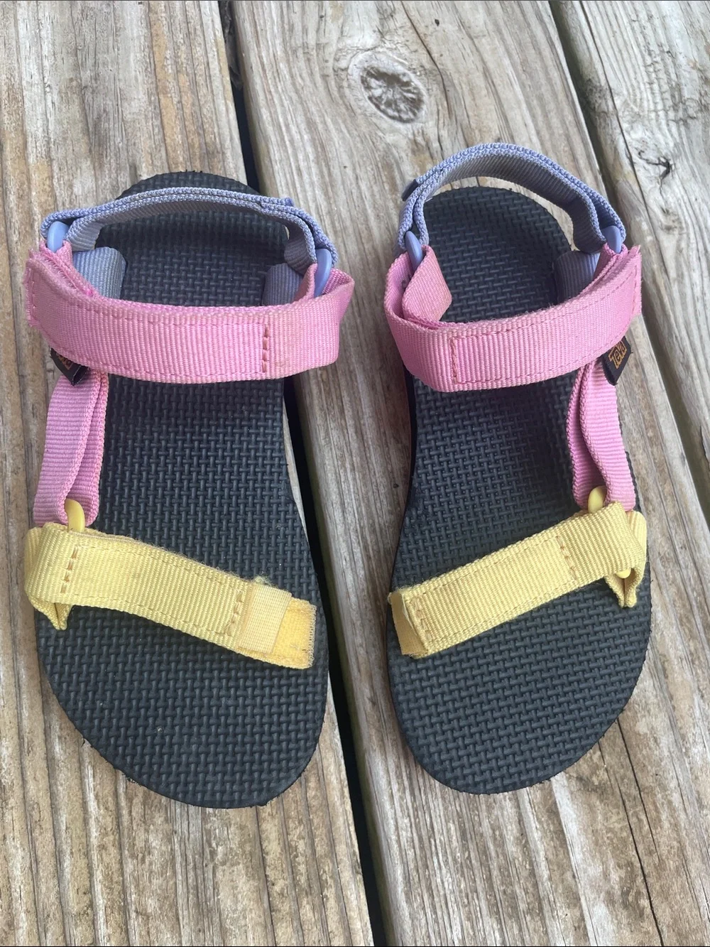 Teva Original Universal Kids Pink Purple Yellow Sport Sandals Size K13